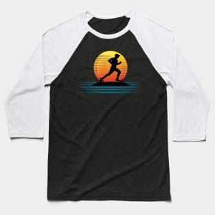 Sunset man running Baseball T-Shirt